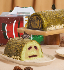 Pistachio Raspberry Log Cake - 500g