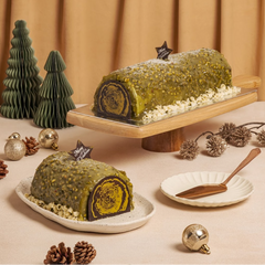 Pistachio Raspberry Log Cake - 500g
