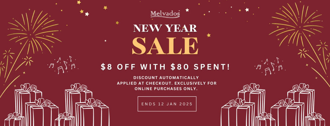  New Year with Melvados: Enjoy $8 Off Every $80 Spent Online! 