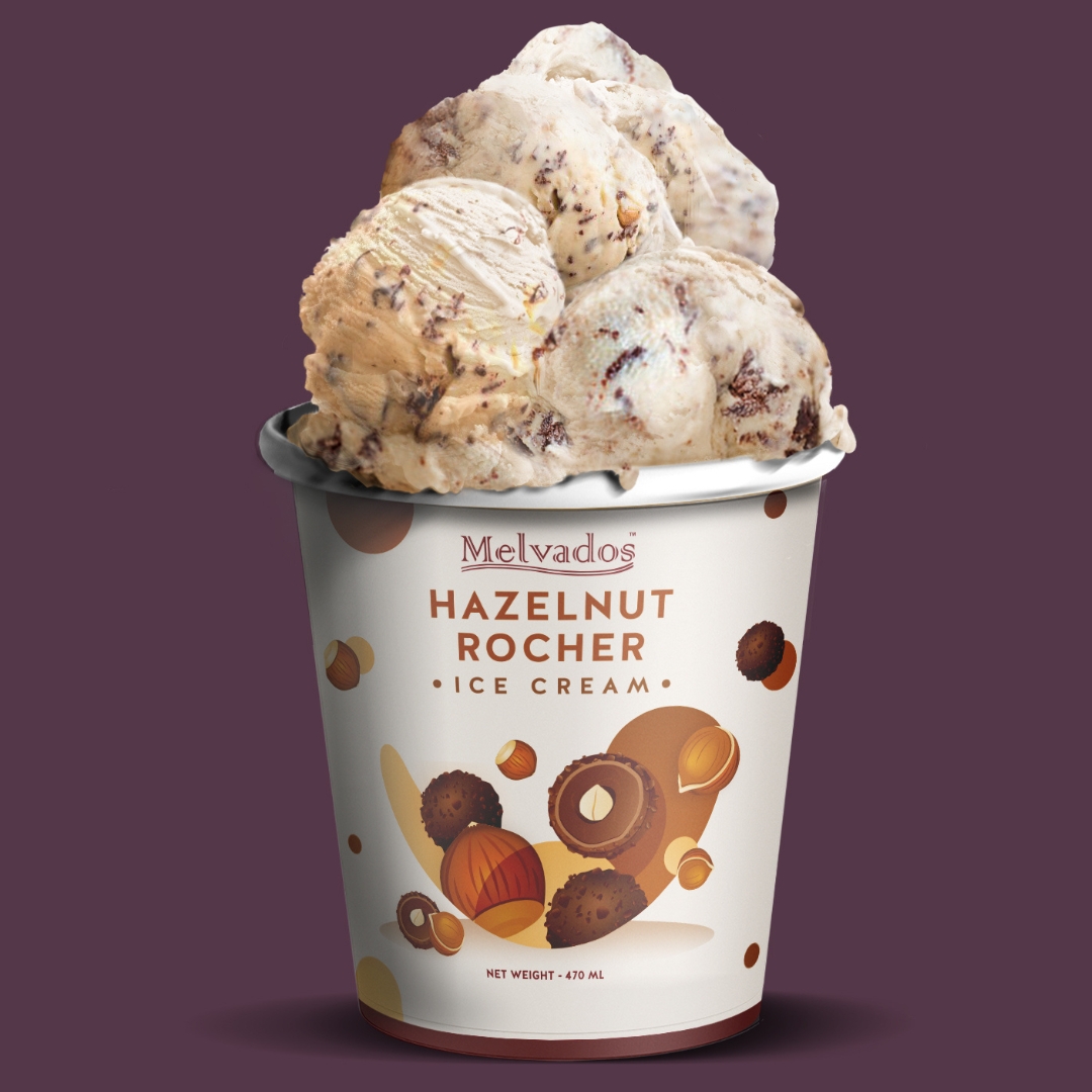Hazelnut Roche Hazelnut Rocher Ice Cream - 470ml