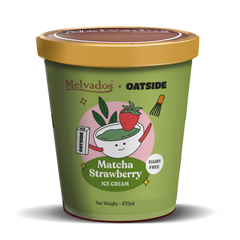 Melvados X OATSIDE Matcha Strawberry Ice Cream 470ml
