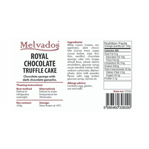 Royal Chocolate Truffle Tray Cake - 4pcs